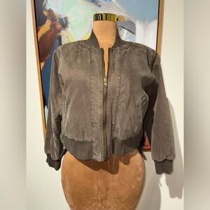 Chic Gray Bomber Jacket for Women